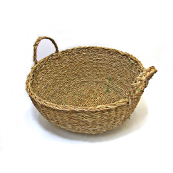 Kosz z trawy morskiej płaski okragły 42cm